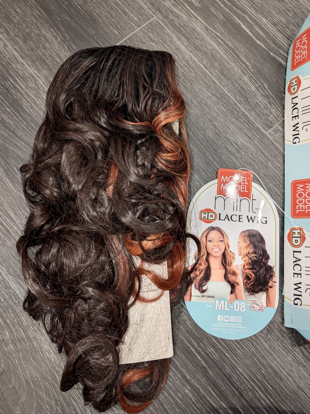 Mint HD Lace Wig ML-08 in Dark Brown with Copper Highlights